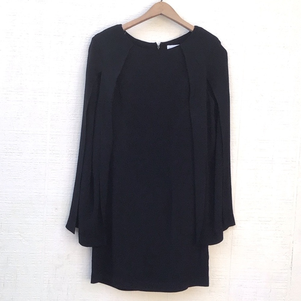 Shakuhachi Black Long Sleeve Shift Dress